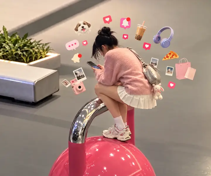 Social media image with distracting visual elements.