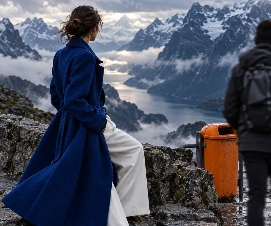 Fashion photograph with a distracting element in the scene