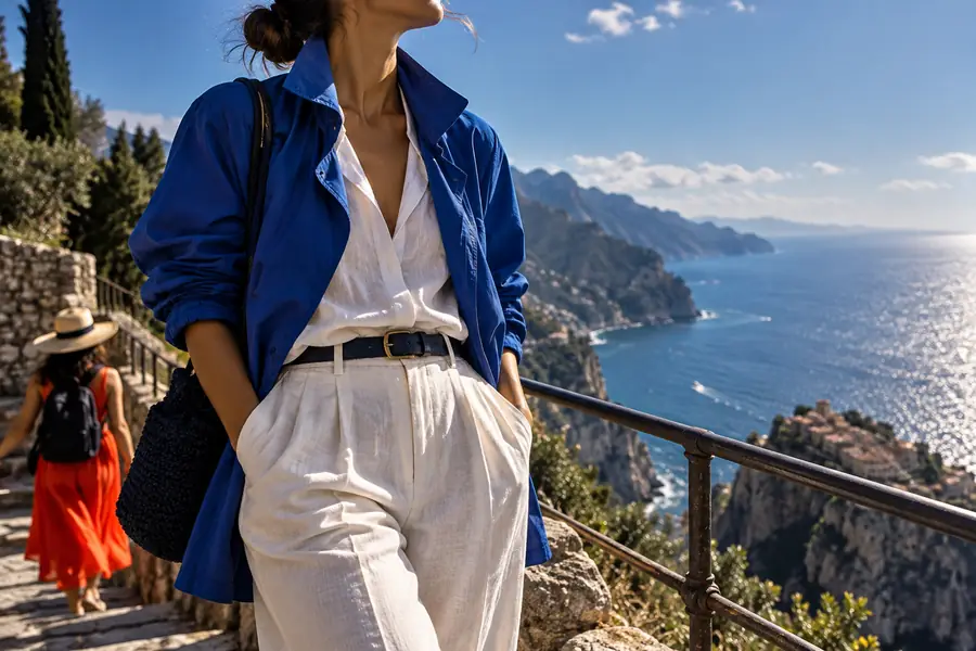 Fashion photograph with a distracting background element