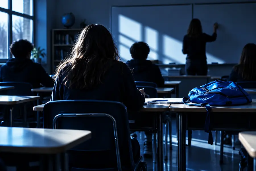 Classroom photograph with a distracting detail